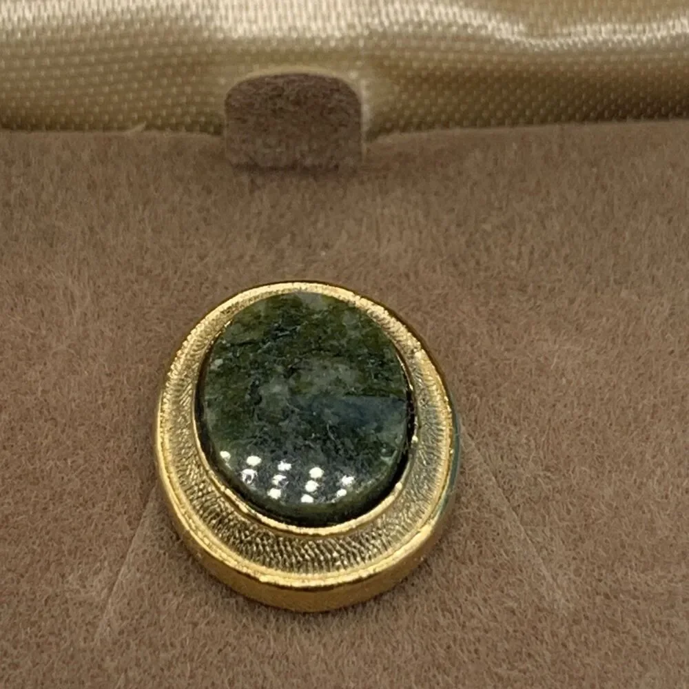 Vintage 1970's Dante Genuine Jade Tie Pin (Y-3)